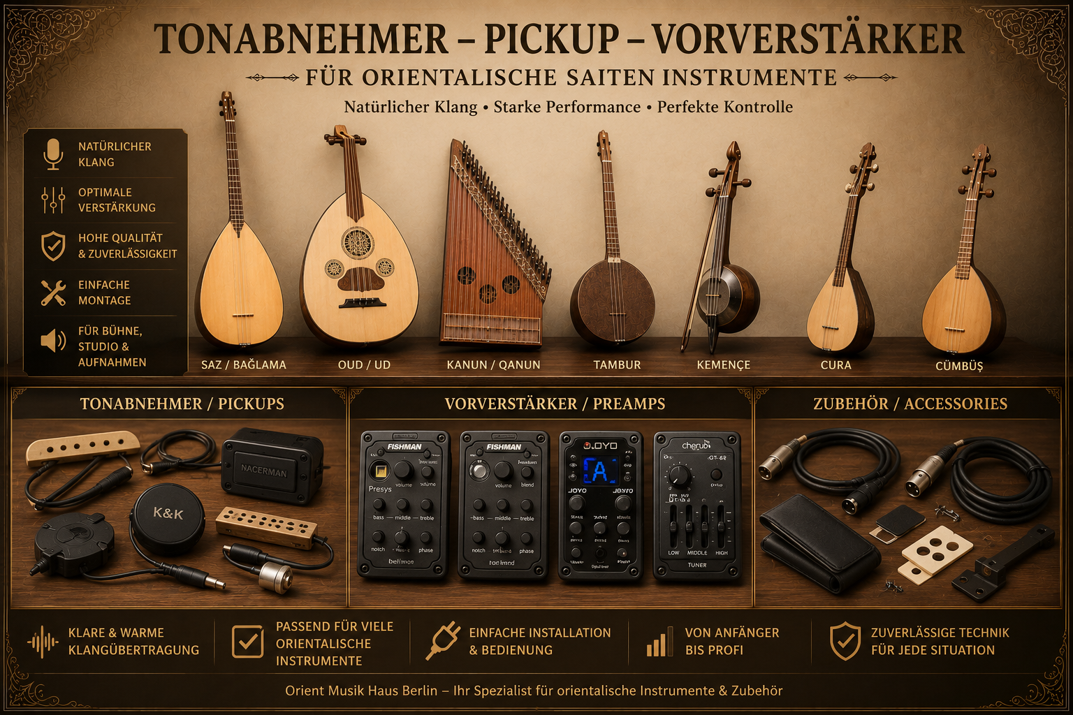 Tonabnehmer – Pickup – Vorverstärker für orientalische Saiteninstrumente category icon/image